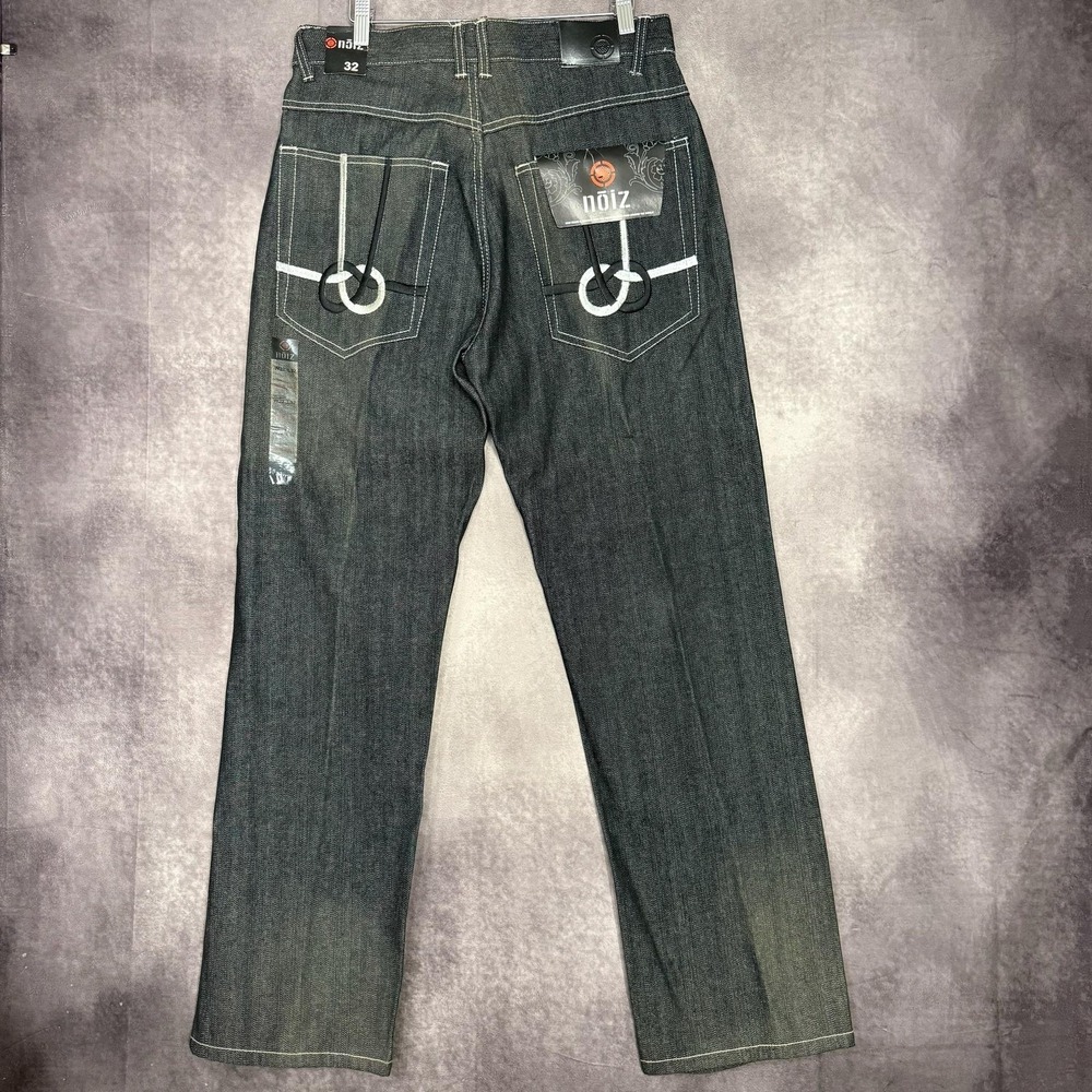 Vintage NOIZ Jeans Men's 32x32 Dark Wash Embroidered Pockets